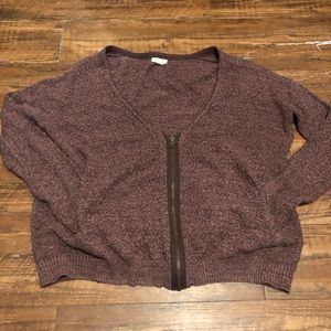 Silence + noise plum knit cardigan
